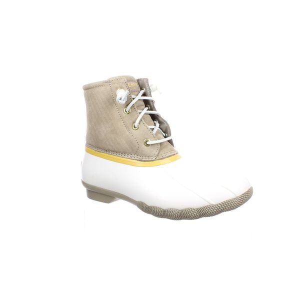 Sperry Top Sider Womens Saltwater Grid Ivory 1 Rainboots Size 6.5 Medium (B, M) - Picture 2 of 4